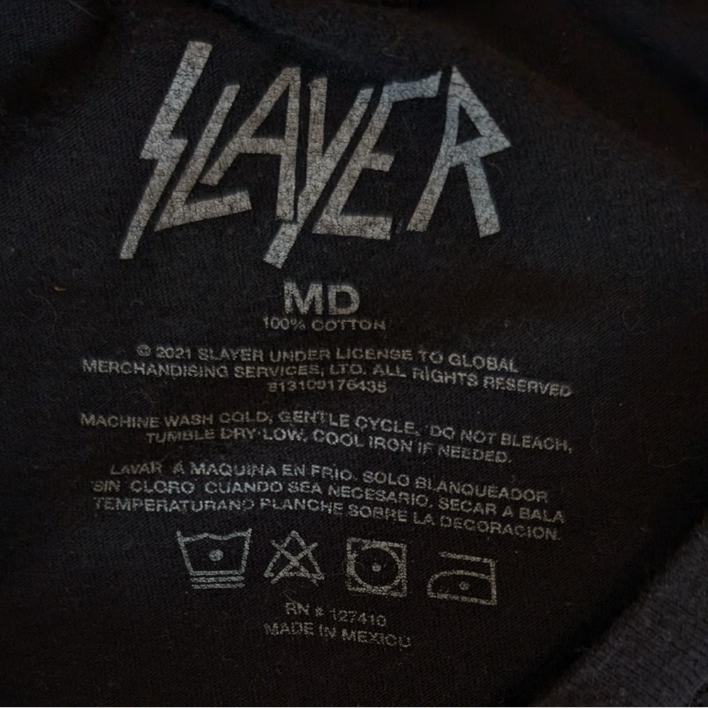 100% Cotton Slayer Band Hell Awaits Men’s Tee Shirt Size Medium - Picture 3 of 9